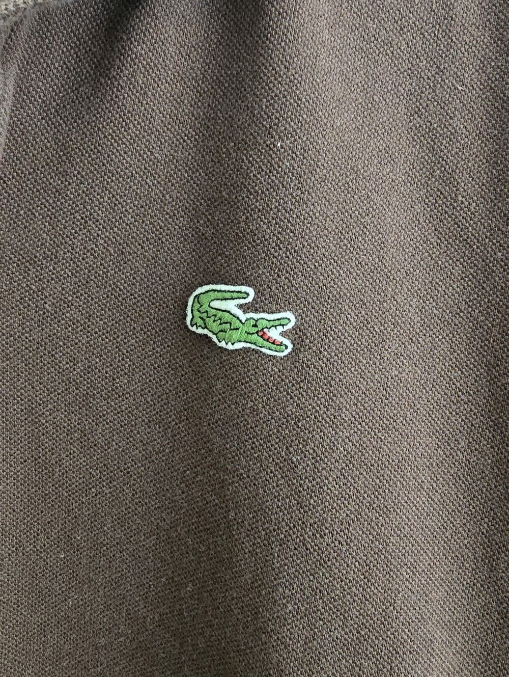 Lacoste Men's Brown Polo with Green Crocodile Logo - Picture 2 of 4